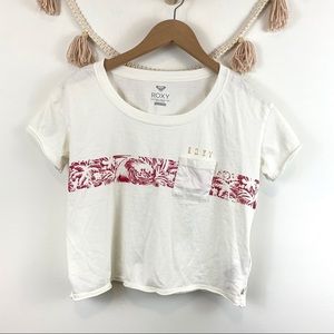 Roxy Tropical Cropped T Shirt cream/red SZ XS